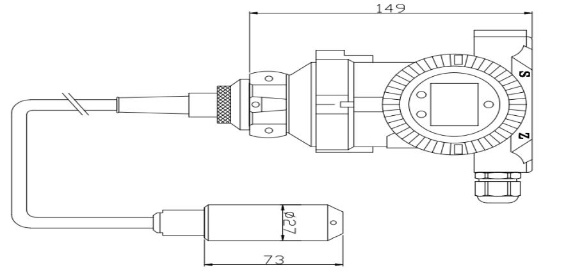 BHZ93420-III Máy truyền cảm biến mực lỏng 0.1% Độ chính xác Máy cảm biến mực nước 4 20ma 1