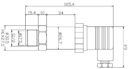 4-20mA tín hiệu tương tự Cảm biến áp suất công nghiệp Cảm biến áp suất mạc thông vệ sinh 0